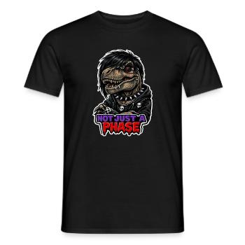 Emo Dinosaur, Sad Dino, Emotional - Men's T-Shirt - black - Front - AI Model Male 178 light (178cm)