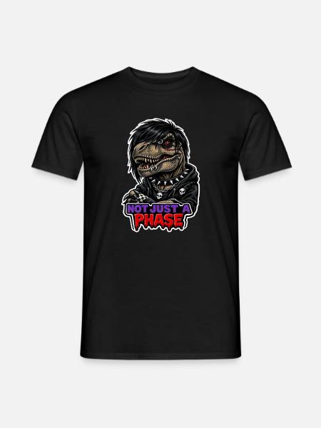 Emo Dinosaur, Sad Dino, Emotional - Men's T-Shirt - black
