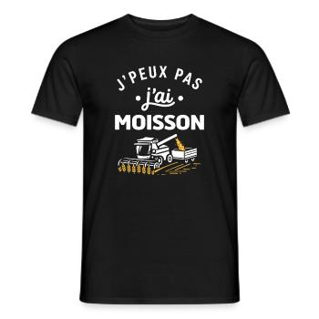 J’peux pas j’ai moisson – motif agricole - T-shirt homme - noir - Devant - AI Model Male 178 light (178cm)