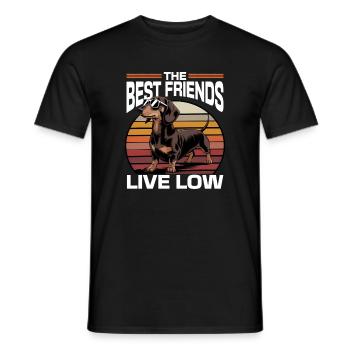 Teckel de race de chien drôle - T-shirt homme - noir - Devant - AI Model Male 178 light (178cm)