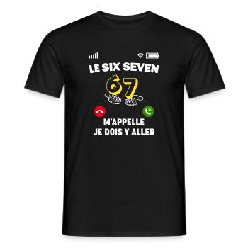 Le Six Seven M'appelle, je dois y aller - T-shirt homme - noir - Devant - AI Model Male 178 light (178cm)