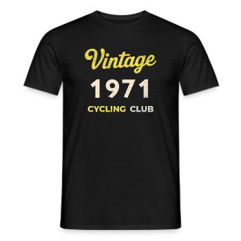 Millésime 1971 – Année de naissance rétro du Cycling Club - T-shirt homme - noir - Devant - AI Model Male 178 light (178cm)