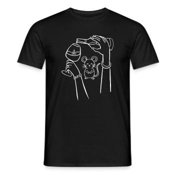 JGA Braut Sekt Maus traut sich – Lustiges Motiv - Men's T-Shirt - black - Front - AI Model Male 178 light (178cm)