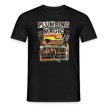 Plombier Rétro Vintage - T-shirt homme - noir - Devant - AI Model Male 178 light (178cm)