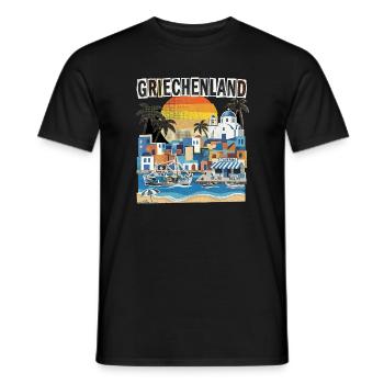 Griechenland Urlaub Vintage Strand - Männer T-Shirt - Schwarz - Vorne - AI Model Male 178 light (178cm)