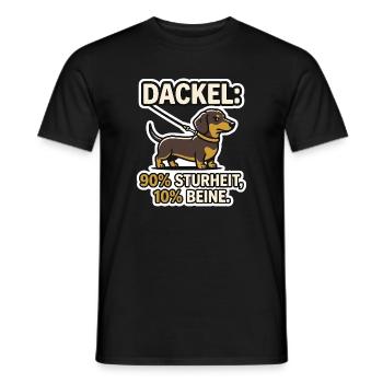 Dackel 90% Stur - Lustiges Hund Retro Design - Männer T-Shirt - Schwarz - Vorne - AI Model Male 178 light (178cm)
