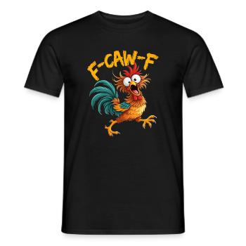 F-Caw-F Graphique drôle de mème de coq de poulet - T-shirt homme - noir - Devant - AI Model Male 178 light (178cm)