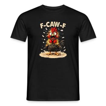 F-Caw-F Graphique drôle de mème de coq de poulet - T-shirt homme - noir - Devant - AI Model Male 178 light (178cm)