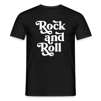 Police de caractères rétro rock and roll - T-shirt homme - noir - Devant - AI Model Male 178 light (178cm)