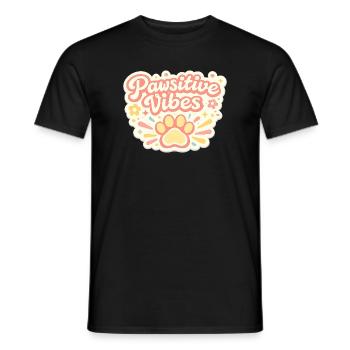 Pawsitive Vibes Paw Joy - T-shirt homme - noir - Devant - AI Model Male 178 light (178cm)