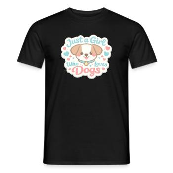 just a girl who loves dogs - Men's T-Shirt - black - Front - AI Model Male 178 light (178cm)