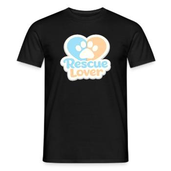 Cœur de Patte de Maître de Sauvetage - T-shirt homme - noir - Devant - AI Model Male 178 light (178cm)