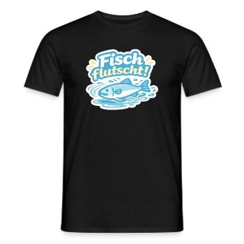 Fisch flutscht! Cartoon-Sticker - Männer T-Shirt - Schwarz - Vorne - AI Model Male 178 light (178cm)