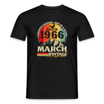 Mars 1966 Vintage Born Birthday Retro - T-shirt homme - noir - Devant - AI Model Male 178 light (178cm)