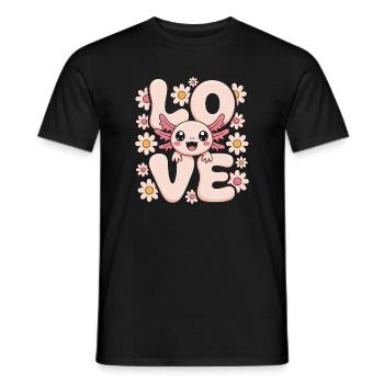 Monstre de marguerites d’amour pastel - T-shirt homme - noir - Devant - AI Model Male 178 light (178cm)