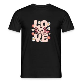 Dragon Fleur d’Amour - T-shirt homme - noir - Devant - AI Model Male 178 light (178cm)