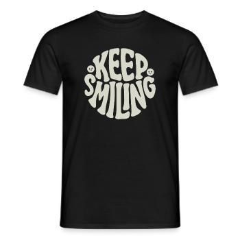 Keep Smiling Bold Typography Positive Quote - Männer T-Shirt - Schwarz - Vorne - AI Model Male 178 light (178cm)