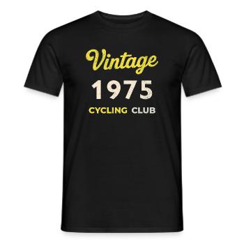 Millésime 1975 – Année de naissance rétro du Cycling Club - T-shirt homme - noir - Devant - AI Model Male 178 light (178cm)