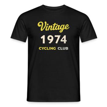 Millésime 1974 – Année de naissance rétro du Cycling Club - T-shirt homme - noir - Devant - AI Model Male 178 light (178cm)