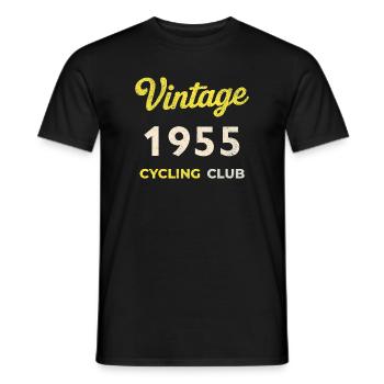 Millésime 1955 – Année de naissance rétro du Cycling Club - T-shirt homme - noir - Devant - AI Model Male 178 light (178cm)