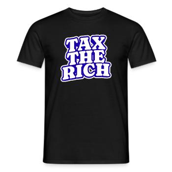 Taxer les riches - T-shirt homme - noir - Devant - AI Model Male 178 light (178cm)