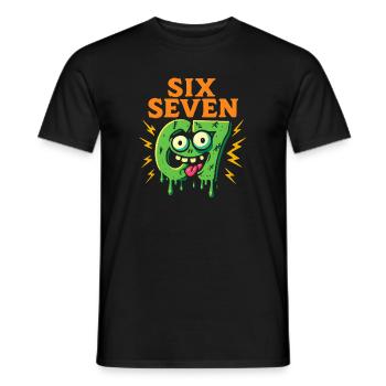Six Seven 67 Zombie Horror Humor Italian Brainrot - Männer T-Shirt - Schwarz - Vorne - AI Model Male 178 light (178cm)