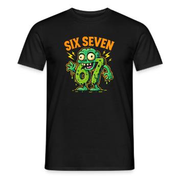 Six Seven 67 Zombie Horror Humor Italian Brainrot - Männer T-Shirt - Schwarz - Vorne - AI Model Male 178 light (178cm)
