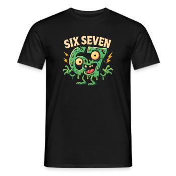 Six Seven 67 Zombie Horror Humor Italian Brainrot - Männer T-Shirt - Schwarz - Vorne - AI Model Male 178 light (178cm)
