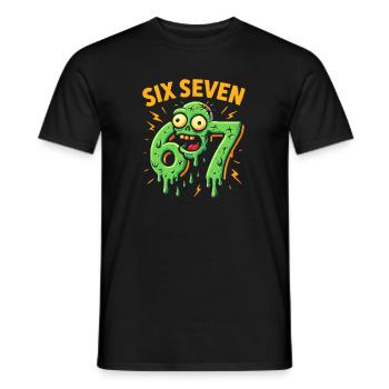 Six Seven 67 Zombie Horror Humor Italian Brainrot - Männer T-Shirt - Schwarz - Vorne - AI Model Male 178 light (178cm)