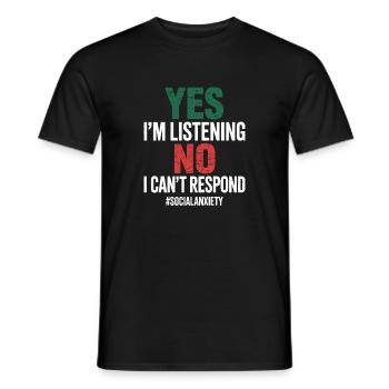 Humor zur Sensibilisierung für soziale Ängste - Männer T-Shirt - Schwarz - Vorne - AI Model Male 178 light (178cm)