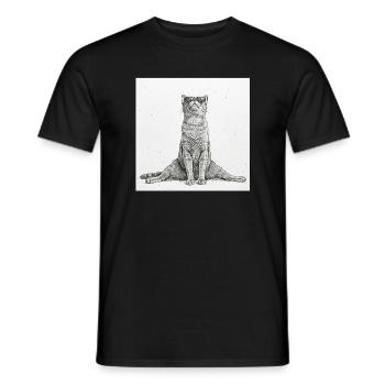 Coole Katze Yoga Spagat - Männer T-Shirt - Schwarz - Vorne - AI Model Male 178 light (178cm)