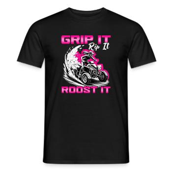 Quad ATV Woman Girl Four Wheeler - Men's T-Shirt - black - Front - AI Model Male 178 light (178cm)
