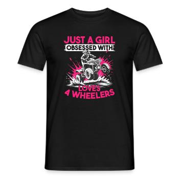 Quad ATV Woman Girl Four Wheeler - Men's T-Shirt - black - Front - AI Model Male 178 light (178cm)