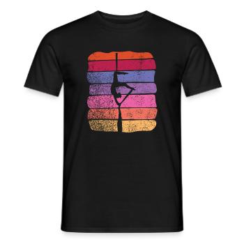 Vertikaltuch Vintage Luftakrobatik Aerial Silk - Männer T-Shirt - Schwarz - Vorne - AI Model Male 178 light (178cm)