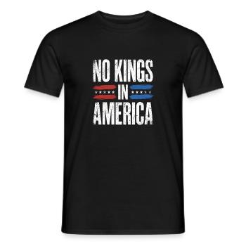 No Kings In America Distressed Patriotic Design - Men's T-Shirt - black - Front - AI Model Male 178 light (178cm)