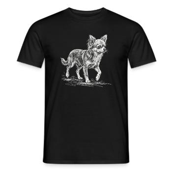 Chihuahua Sketch – Minimalistisches Design - Männer T-Shirt - Schwarz - Vorne - AI Model Male 178 light (178cm)