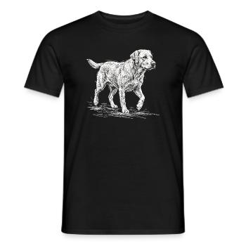 Labrador Sketch Weiß – Minimalistisches Design - Männer T-Shirt - Schwarz - Vorne - AI Model Male 178 light (178cm)