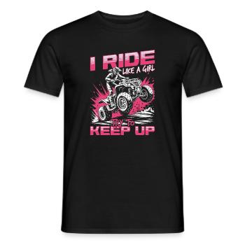 Quad ATV Woman Girl Four Wheeler - Men's T-Shirt - black - Front - AI Model Male 178 light (178cm)