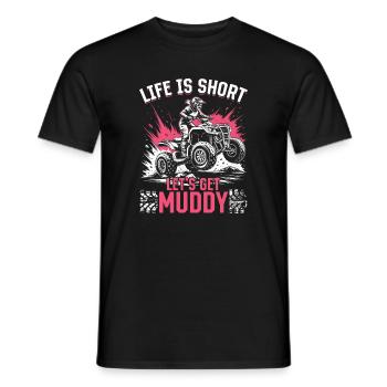 Quad ATV Woman Girl Four Wheeler - Men's T-Shirt - black - Front - AI Model Male 178 light (178cm)