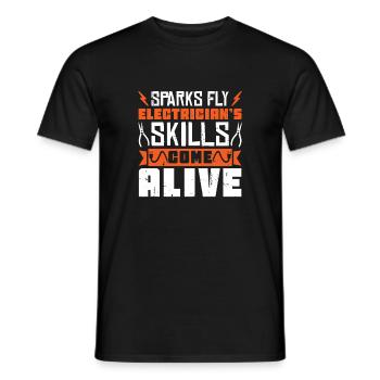 Elektriker Elektroniker Elektroinstallateur - Männer T-Shirt - Schwarz - Vorne - AI Model Male 178 light (178cm)
