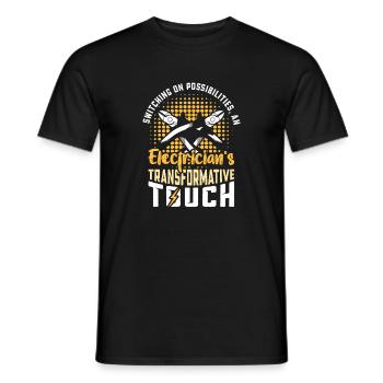 Électricien, technicien en électronique, électricien - T-shirt homme - noir - Devant - AI Model Male 178 light (178cm)