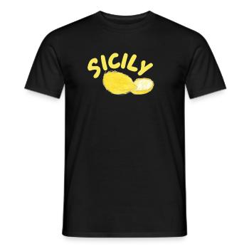 Sicily Zitronen Illustration - Sicily - Männer T-Shirt - Schwarz - Vorne - AI Model Male 178 light (178cm)