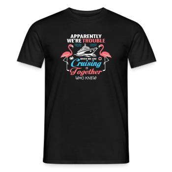 Faire des croisières ensemble Flamingos : plaisir - T-shirt homme - noir - Devant - AI Model Male 178 light (178cm)