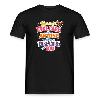 Kümmer dich zuerst um dich - Männer T-Shirt - Schwarz - Vorne - AI Model Male 178 light (178cm)