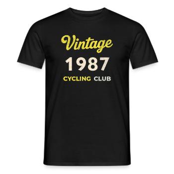 Millésime 1987 – Année de naissance rétro du Cycling Club - T-shirt homme - noir - Devant - AI Model Male 178 light (178cm)