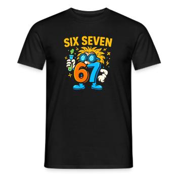 Six Seven 67 Idée de cadeau pour nerds sur l’humour scientifique - T-shirt homme - noir - Devant - AI Model Male 178 light (178cm)