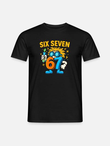Six Seven 67 Wissenschaft Humor Nerd Geschenkidee - T-shirt herr - svart