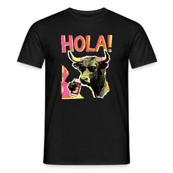 Hallo Kuh Bier Rindvieh - Männer T-Shirt - Schwarz - Vorne - AI Model Male 178 light (178cm)