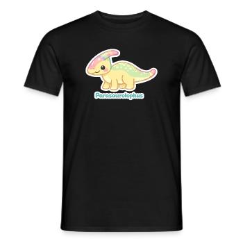 Pastel Parasaurolophus Rainbow Ridge - Men's T-Shirt - black - Front - AI Model Male 178 light (178cm)