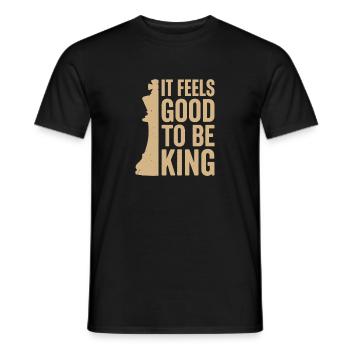 It Feels Good to Be a King – Chess Design - Men's T-Shirt - black - Front - AI Model Male 178 light (178cm)